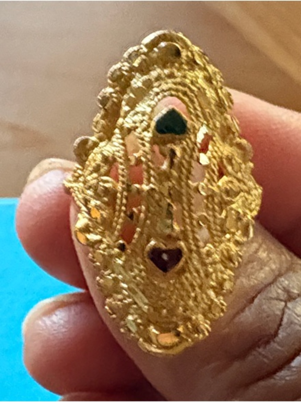 Gold tone ring for women